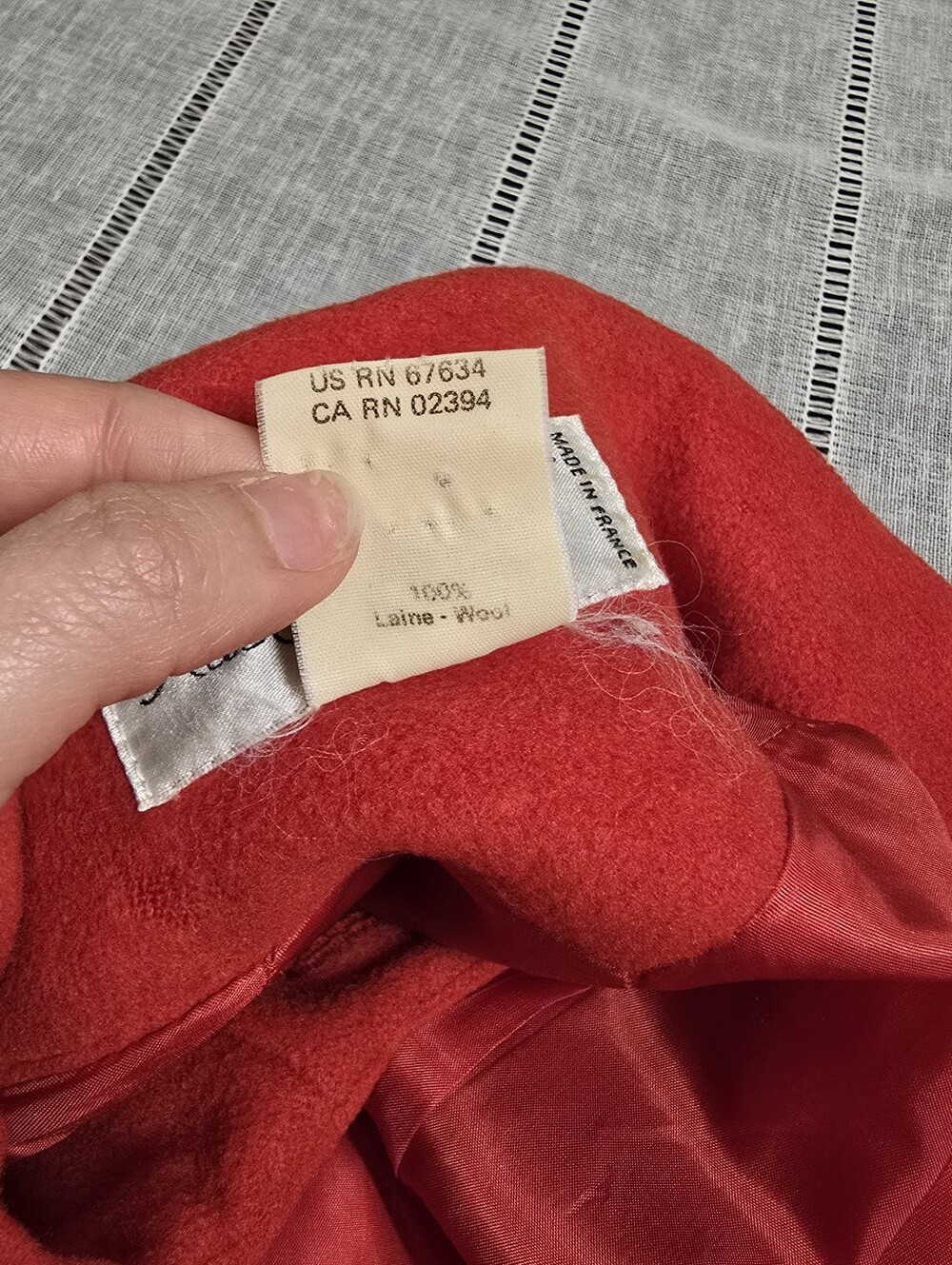 Vintage 80s Karl Lagerfeld France Red 100% Wool Coat Jacket Women's 38 ( Small) - Picture 10 of 16